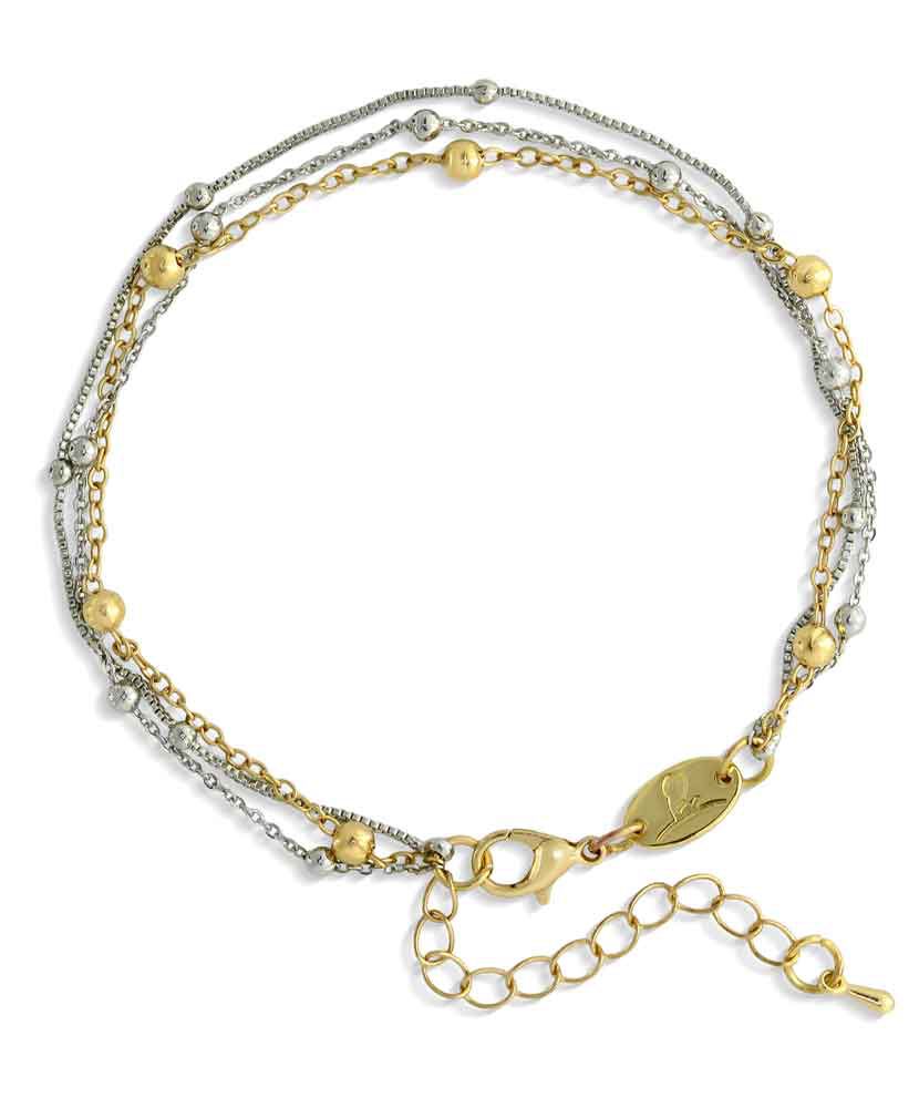 St. Jude Gold and Silver Chain Layered Bracelet